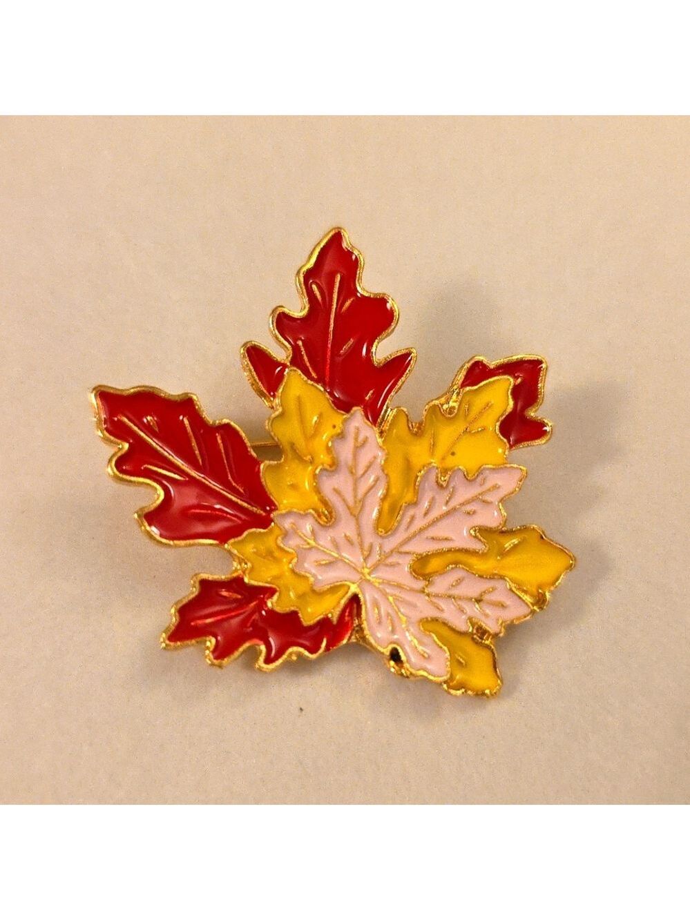 Maple Leaf Fall Brooch Multicolor #2